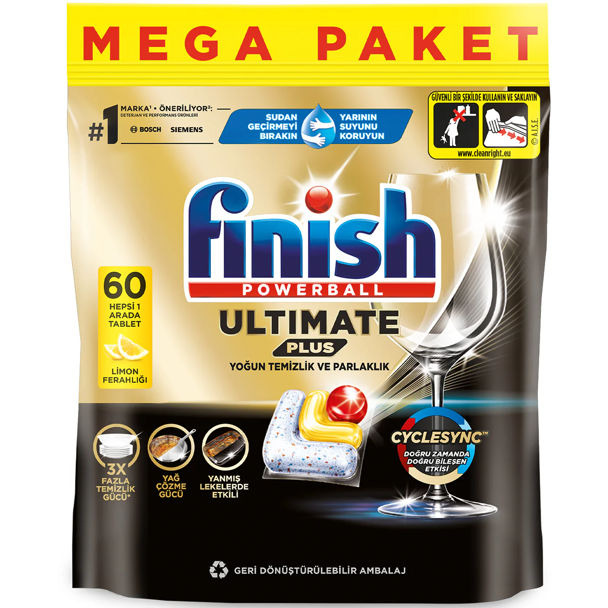 Finish - FINİSH POWERBALL ULTIMATE PLUS LİMON 60 LI