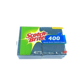 Scotch Brite - SCOTCH BRİTE 400 HASSAS BANYO TEMİZLİK SÜNGERİ MAVİ 4'LÜ